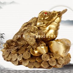 招財金蟾銅雕，企業(yè)招財神獸銅雕