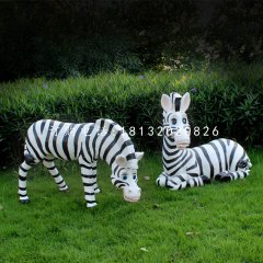 卡通斑馬，玻璃鋼卡通動物，公園景觀雕塑