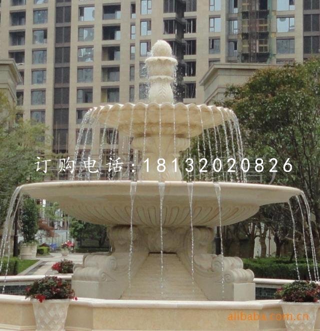 三層歐式噴泉石雕，小區(qū)噴泉雕塑