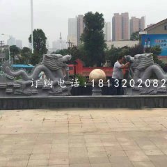 雙龍戲珠噴泉石雕，廣場噴泉雕塑