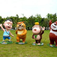 熊熊樂園雕塑，玻璃鋼卡通動物雕塑