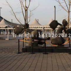 皮影戲人物銅雕，公園景觀銅雕