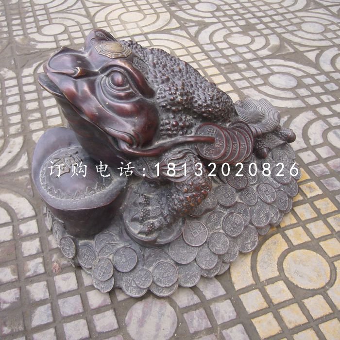 金蟾銅雕，招財(cái)神獸銅雕