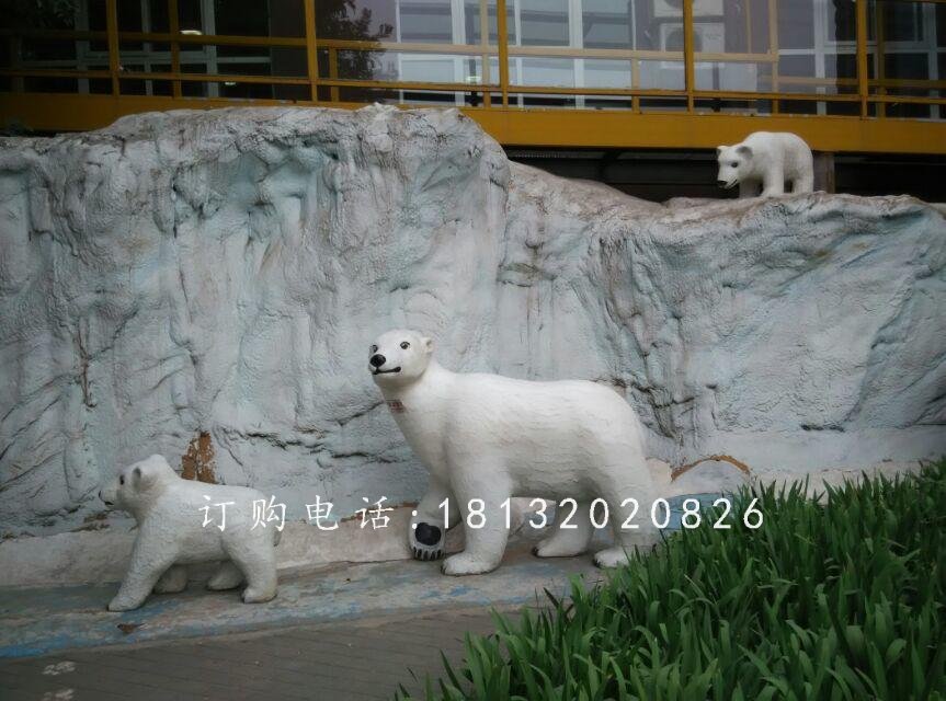 玻璃鋼北極熊,商場(chǎng)動(dòng)物雕塑