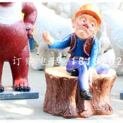 玻璃鋼光頭強(qiáng) 商場卡通人物雕塑