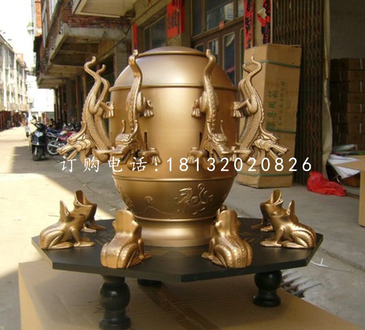 地動(dòng)儀銅雕，鑄銅雕塑.jpg