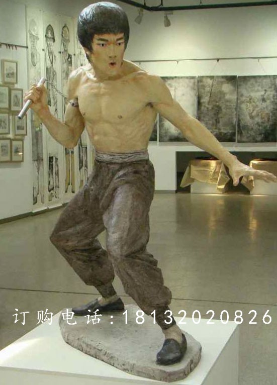 李小龍雕塑，玻璃鋼電影明星雕塑