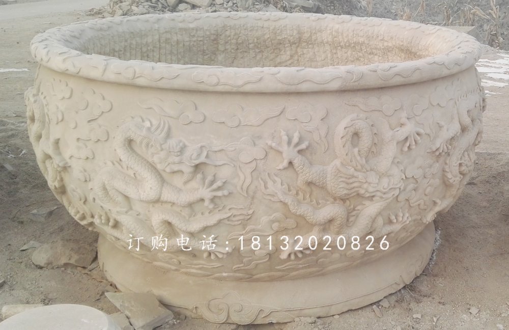 石雕水缸，龍浮雕水缸石雕 (2).jpg