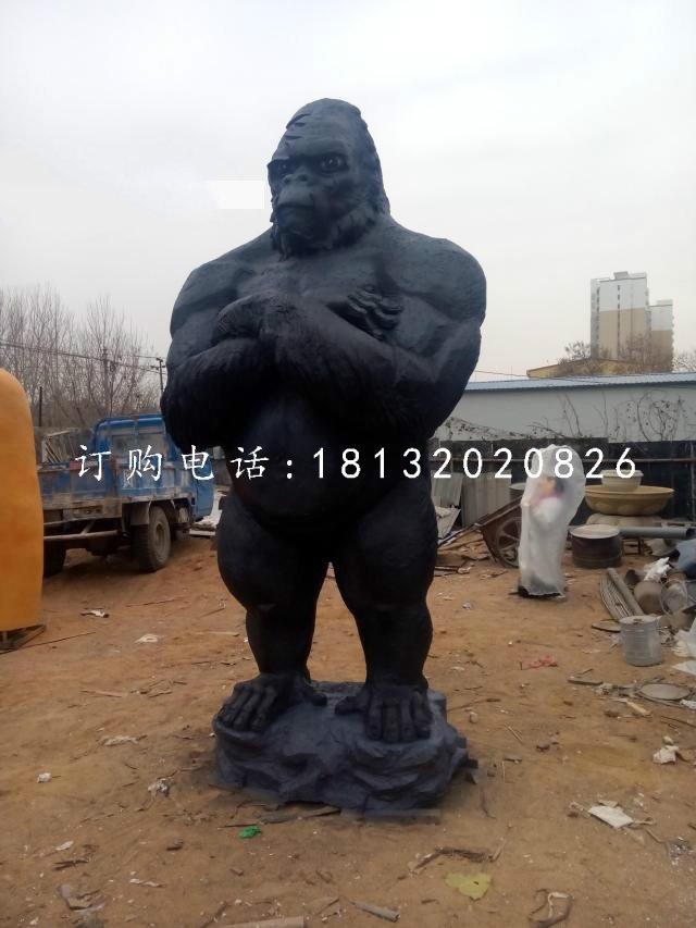 站立的大猩猩雕塑,玻璃鋼動(dòng)物