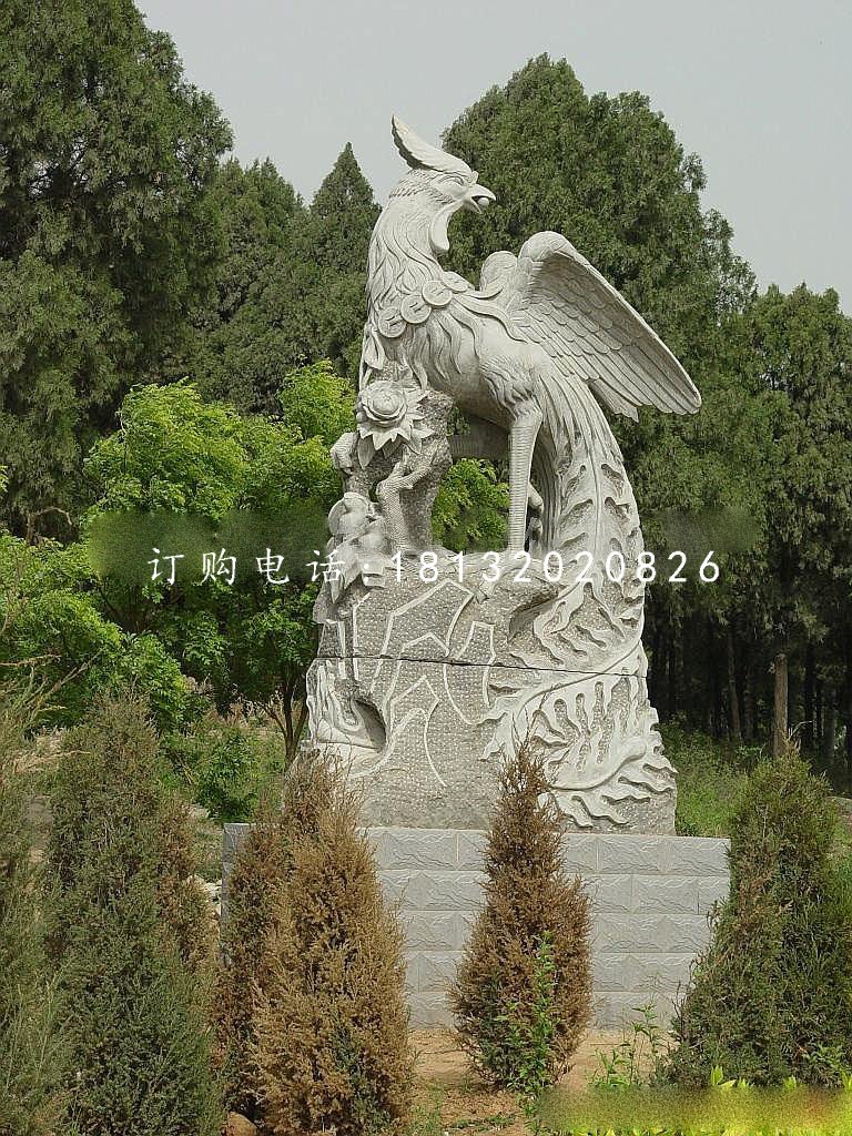 大理石鳳凰雕塑，公園神獸石雕.jpg