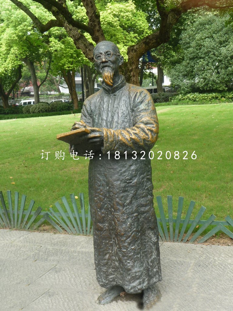 齊白石銅雕，古代畫家雕塑.jpg