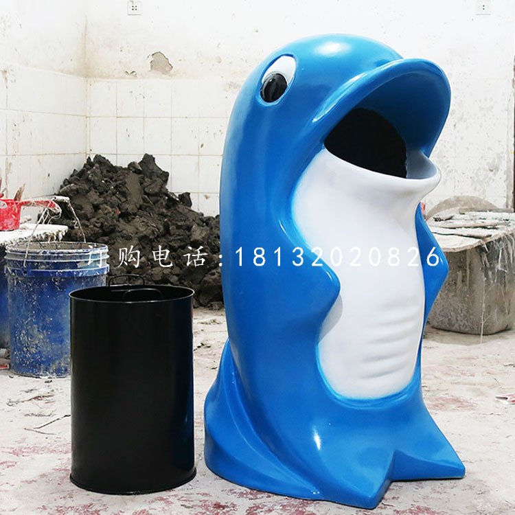 海豚造型垃圾桶雕塑，玻璃鋼卡通垃圾桶 (2).jpg