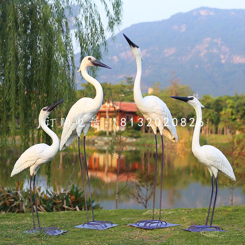 白鷺雕塑，公園玻璃鋼仿真動(dòng)物 (2).jpg