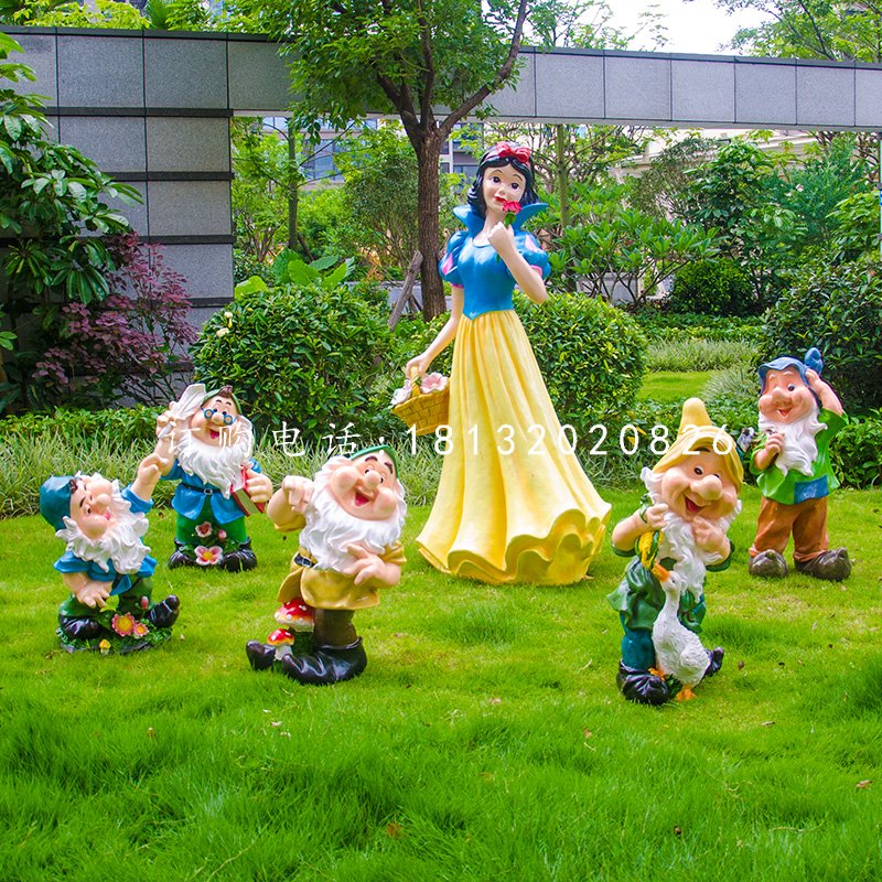 白雪公主小矮人雕塑，公園卡通人物雕塑 (2)