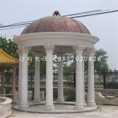 別墅區(qū)涼亭石雕，歐式圓頂石涼亭
