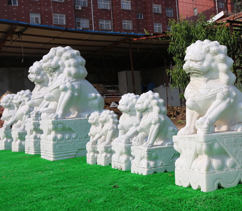 漢白玉獅子，寺廟景觀石雕