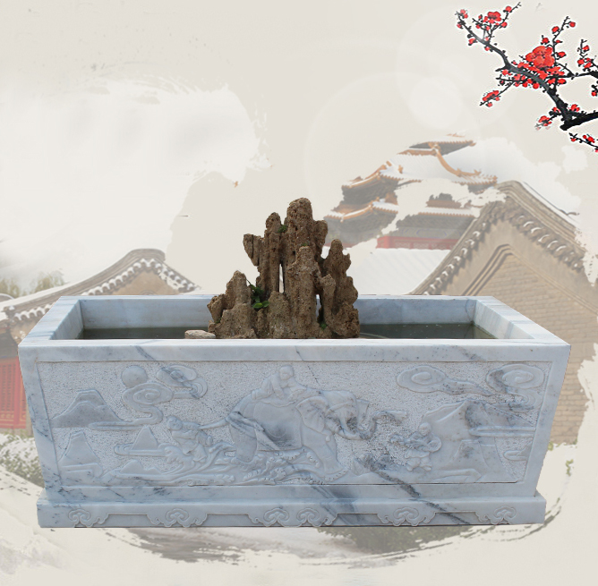 大理石魚缸，園林景觀石雕
