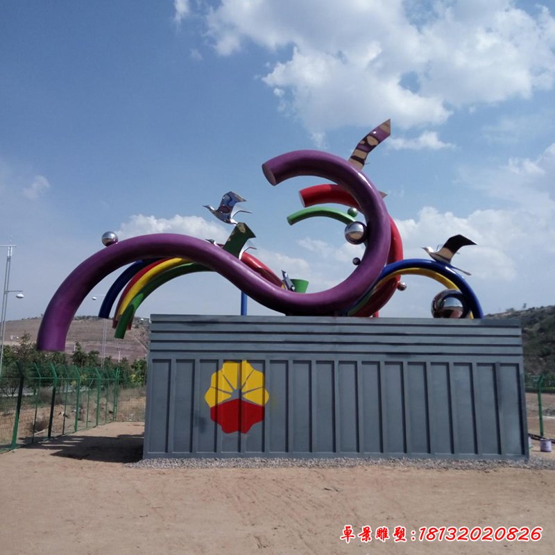 不銹鋼祥云雕塑，不銹鋼飛翔雕塑，廣場雕塑 (5)