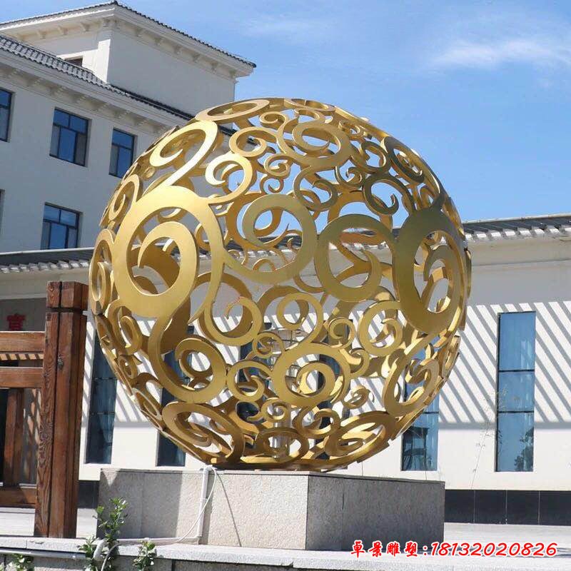 不銹鋼雕塑球 不銹鋼鏤空球雕塑定做來宏恒，不銹鋼噴泉藝術(shù)品制作 不銹鋼雕塑價格低16446830 (5)
