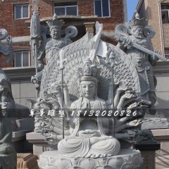 千手觀音石雕，大理石千手觀音菩薩雕塑