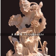 荷花景觀石雕，晚霞紅石雕