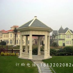石雕涼亭，尖頂涼亭雕塑