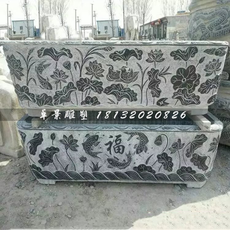 方形水缸石雕，仿古石雕