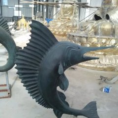 銅雕魚(yú)，銅劍魚(yú)雕塑
