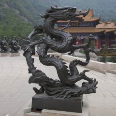 銅龍雕塑，青龍銅雕