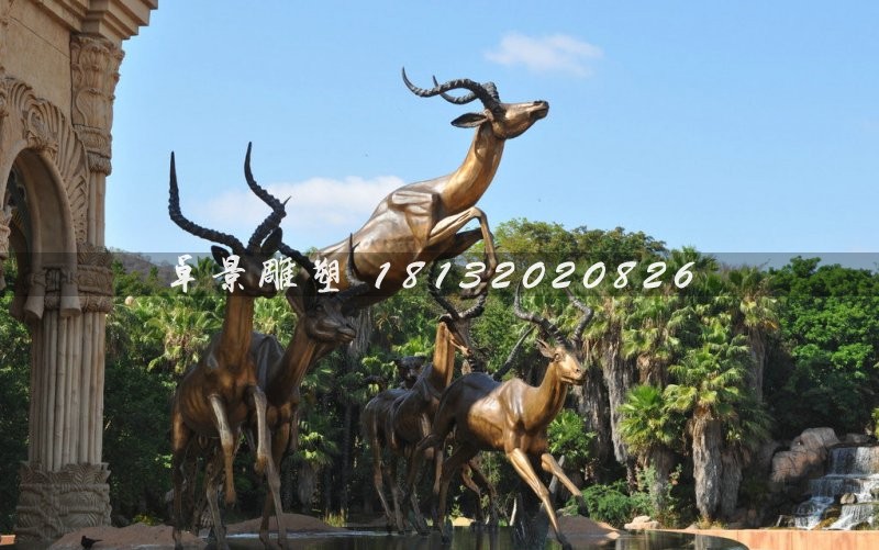 羚羊銅雕，景觀動(dòng)物雕塑