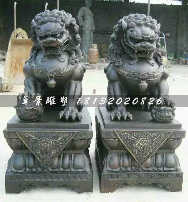 北京獅子雕塑，看門獅銅雕
