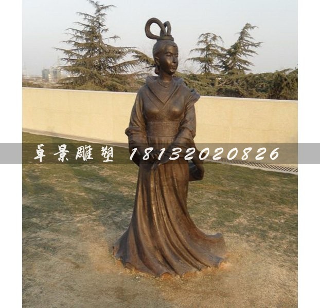 古代美女銅雕，廣場古人雕塑