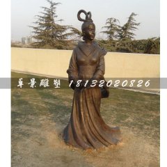 古代美女銅雕，廣場古人雕塑