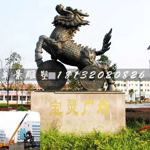 銅雕麒麟，大型神獸銅雕