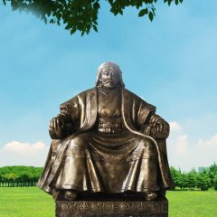 成吉思汗銅雕，廣場(chǎng)古人銅雕