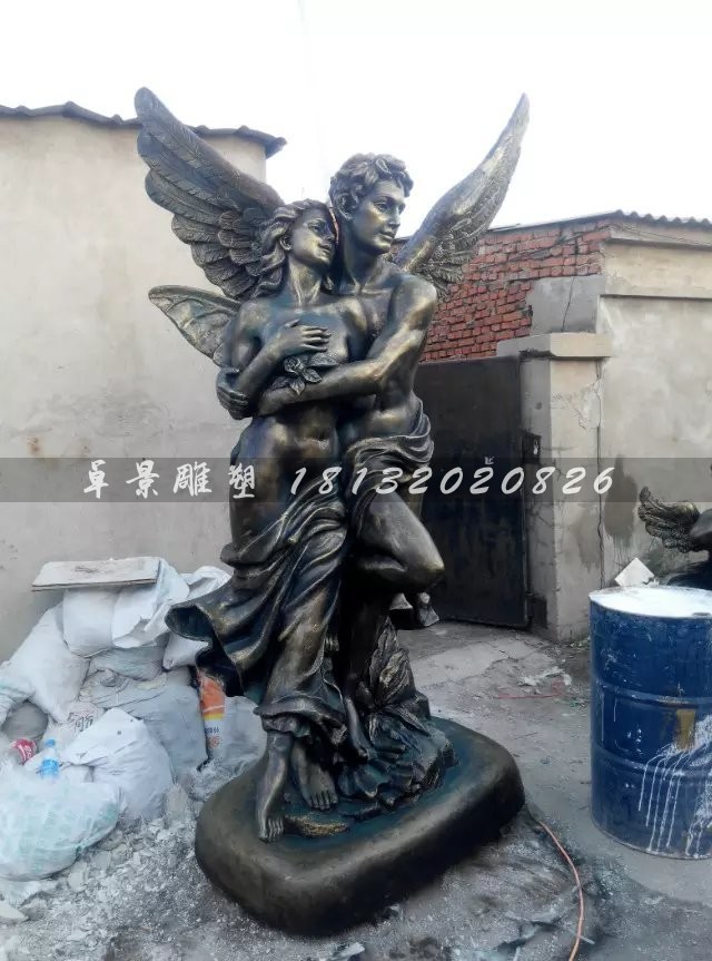 西方愛神雕塑，玻璃鋼仿銅人物雕塑(2)