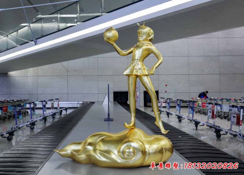 孫悟空銅雕，卡通孫悟空雕塑
