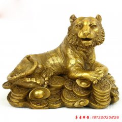 臥著的老虎銅雕，廣場(chǎng)動(dòng)物銅雕