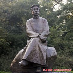 坐式魯迅銅雕，公園名人銅雕
