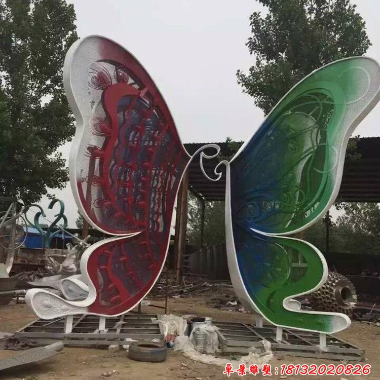 不銹鋼蝴蝶雕塑,廣場彩色蝴蝶不銹鋼雕塑