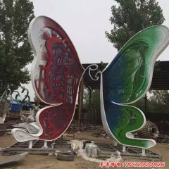 不銹鋼蝴蝶雕塑，廣場(chǎng)彩色蝴蝶不銹鋼雕塑