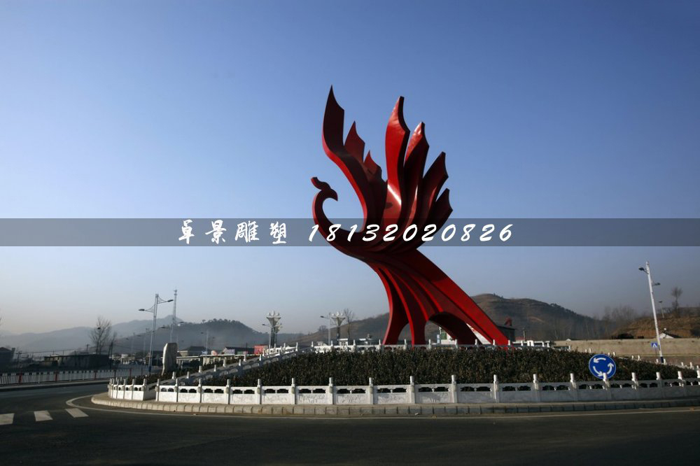 不銹鋼鳳凰雕塑，不銹鋼城市標志雕塑