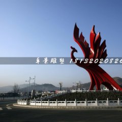 不銹鋼鳳凰雕塑，不銹鋼城市標(biāo)志雕塑