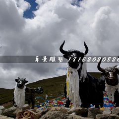 不銹鋼牦牛雕塑，不銹鋼草原雕塑
