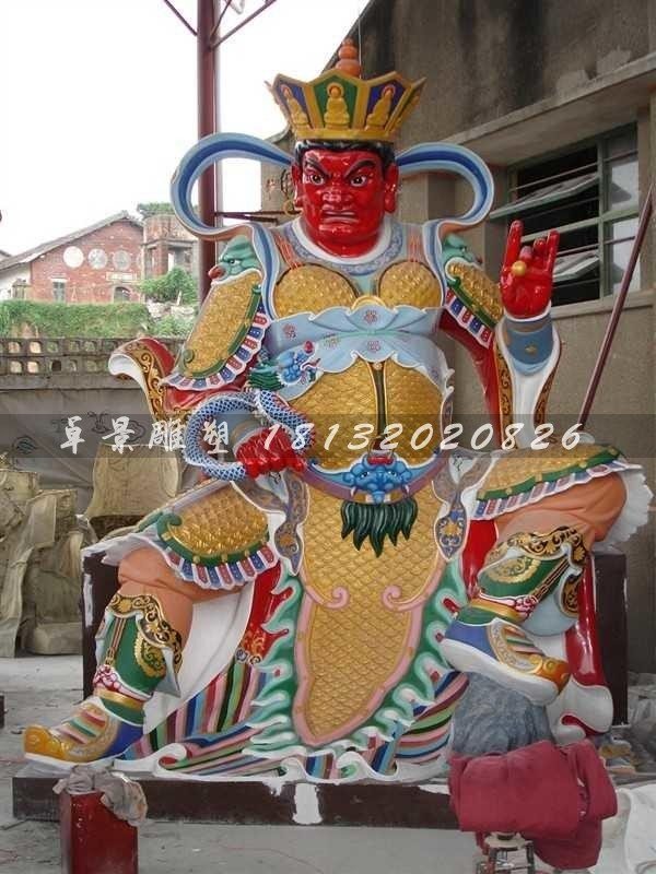 玻璃鋼四大天王雕塑，玻璃鋼彩色四大天王雕塑