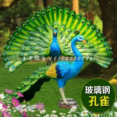 玻璃鋼孔雀雕塑，仿真孔雀雕塑