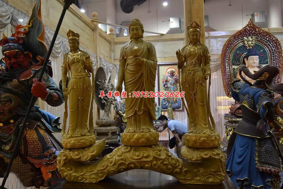 玻璃鋼東方三圣雕塑，玻璃鋼佛像雕塑