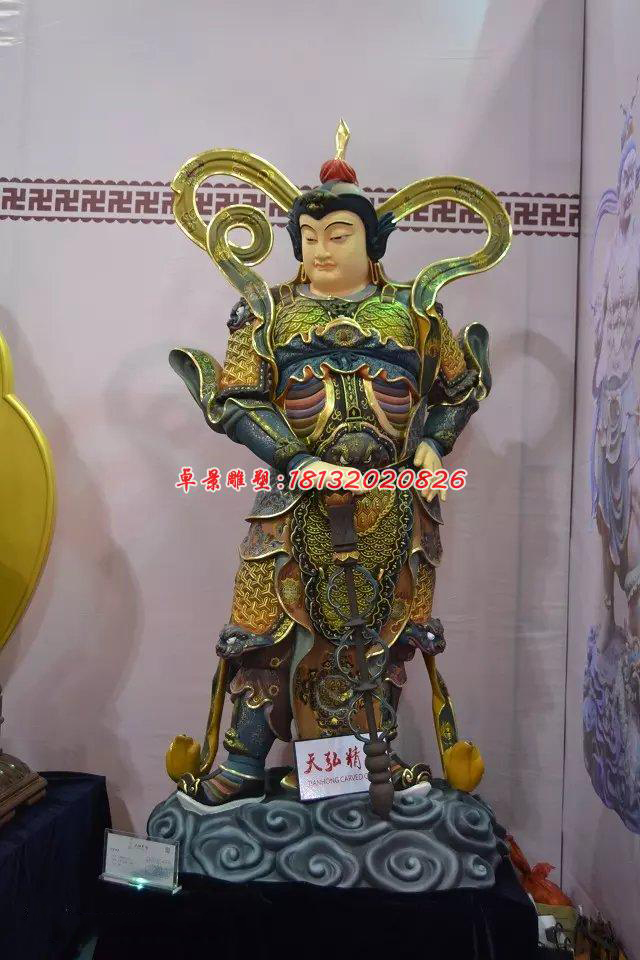玻璃鋼韋陀菩薩雕塑，玻璃鋼神仙雕塑