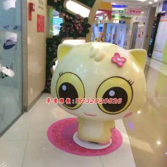 玻璃鋼大眼貓雕塑，玻璃鋼卡通雕塑