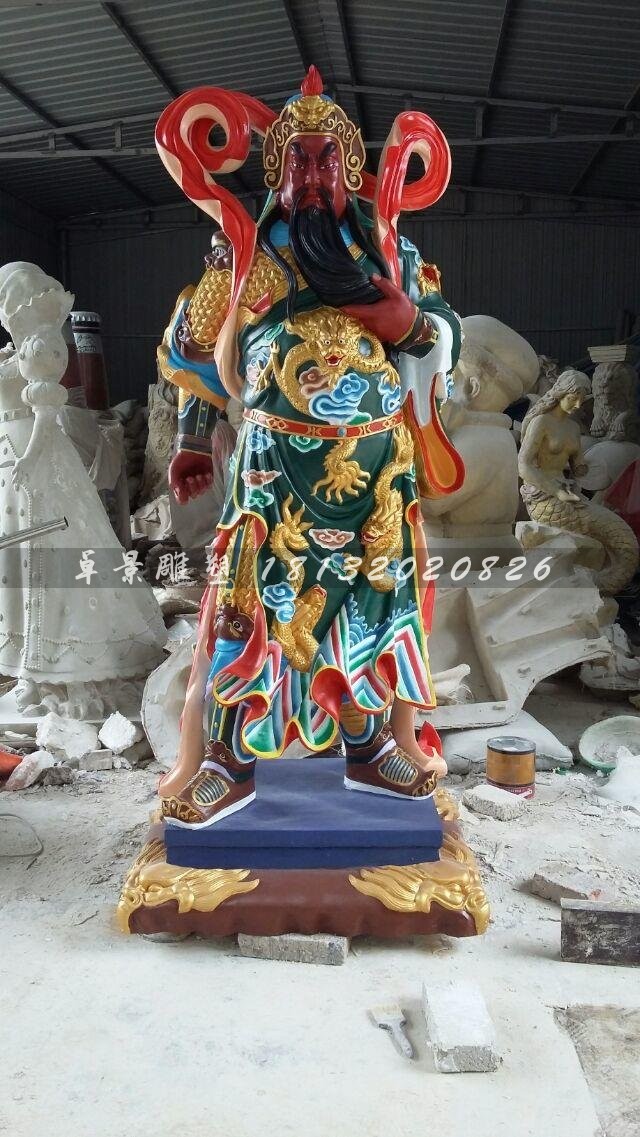 武財(cái)神雕塑，玻璃鋼關(guān)公雕塑